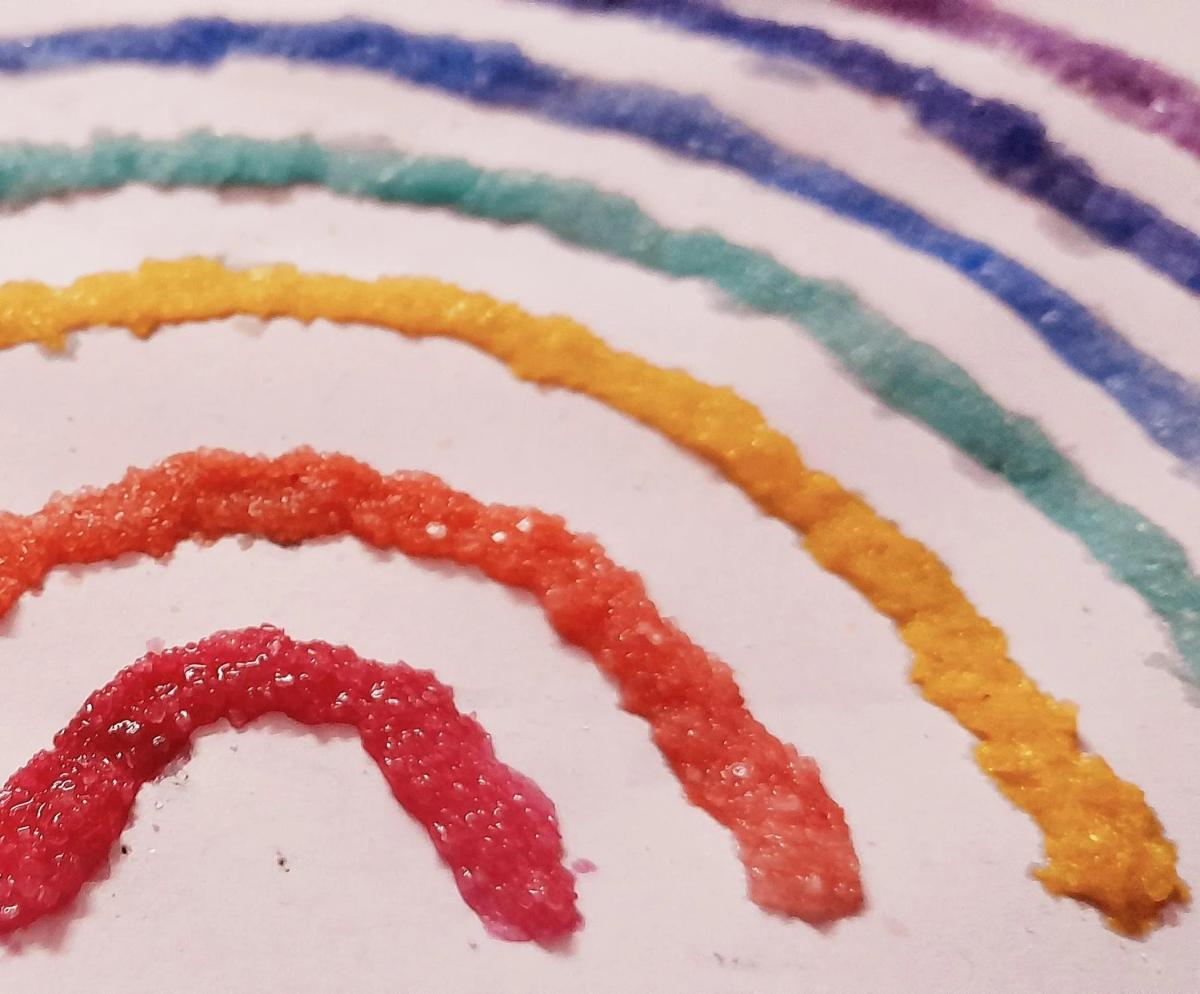 Rainbow salt painting