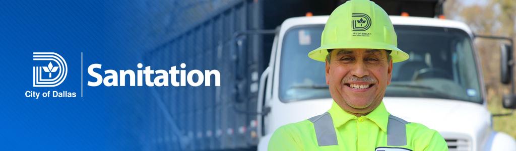 Sanitation Department employee and logo
