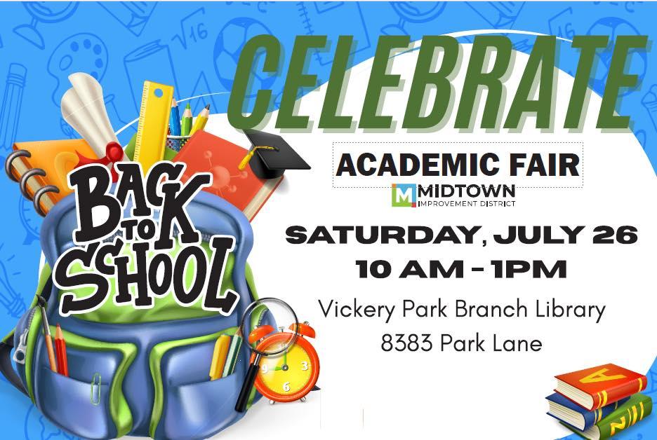 Back to School Academic Fair Saturday July 26 2025 from 10am-1pm