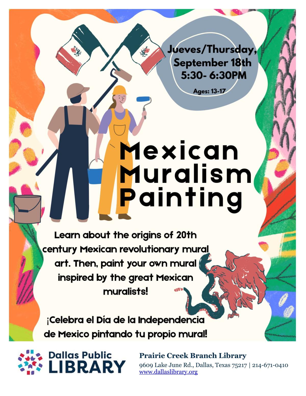 Painting Murals at Prairie Creek Library