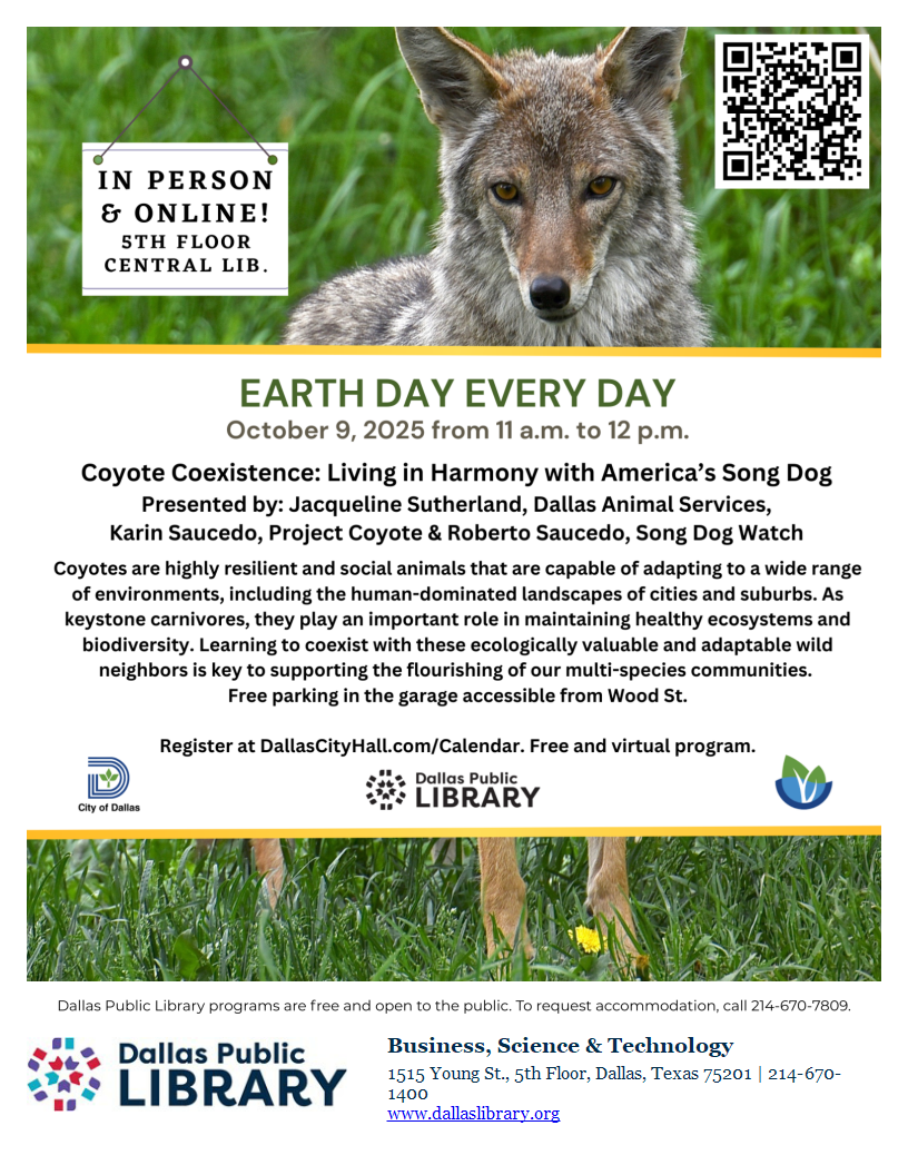 Earth Day Every Day: Coyote Coexistence flyer
