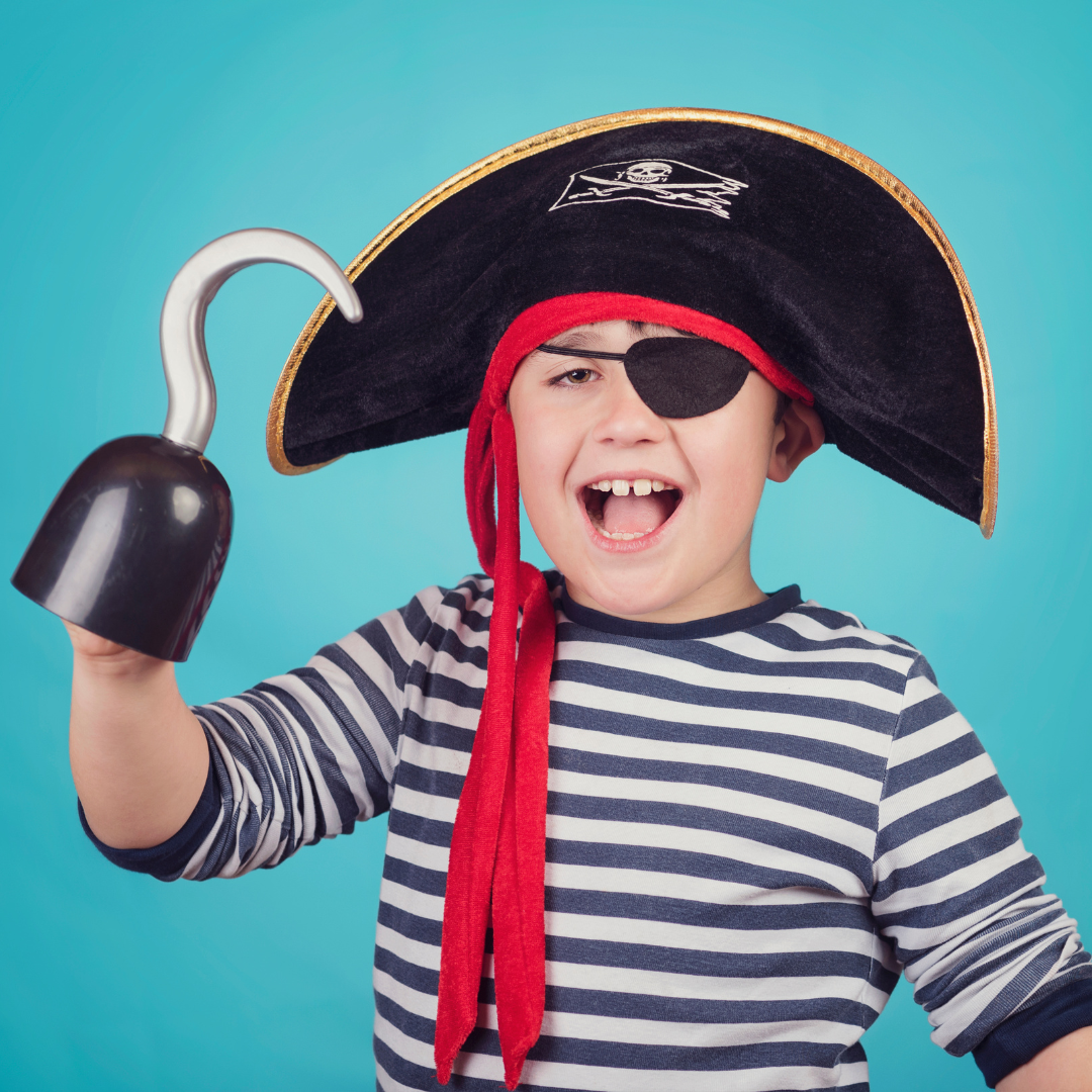 A child dressed as a pirate 