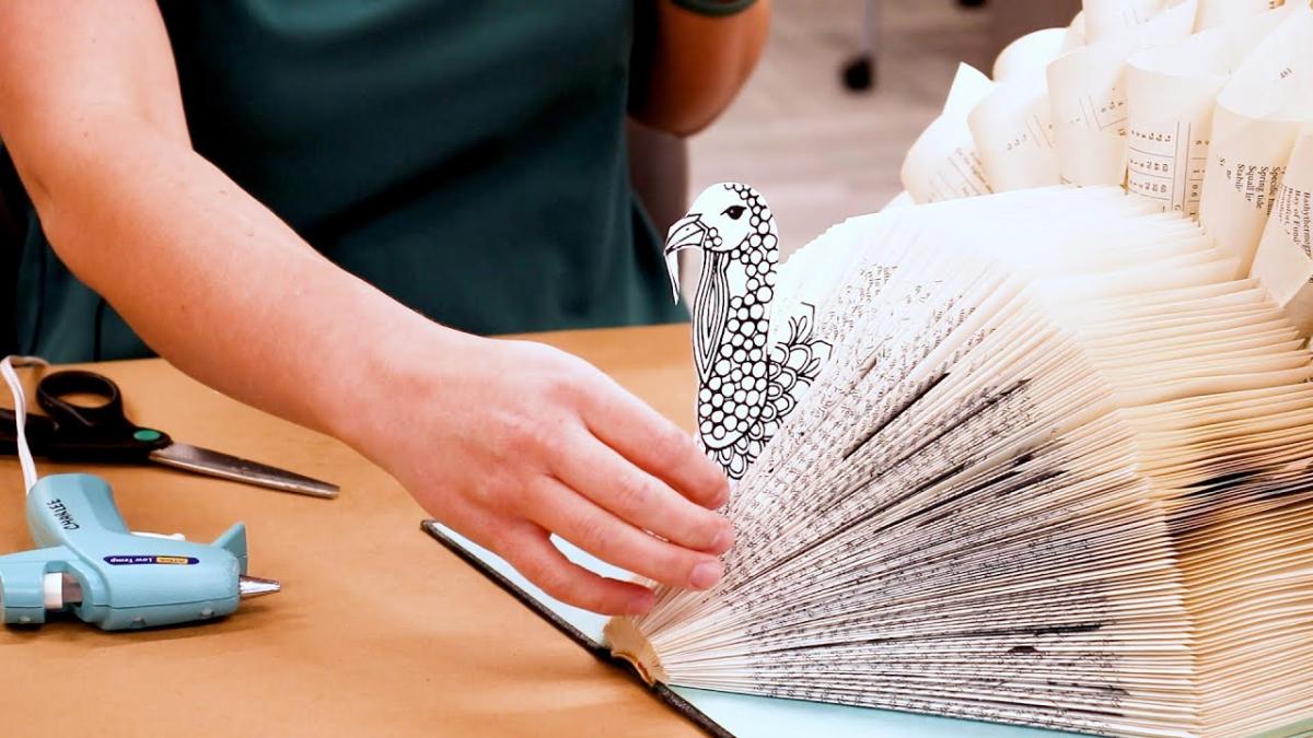 turkey made out of a book