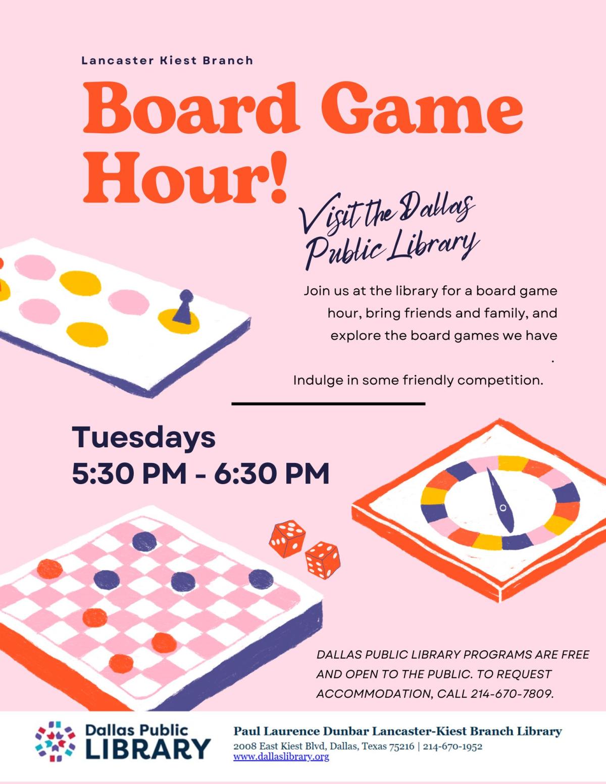 Board Game Hour Flyer