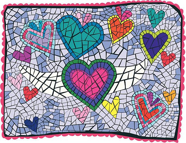 mosaic hearts collage