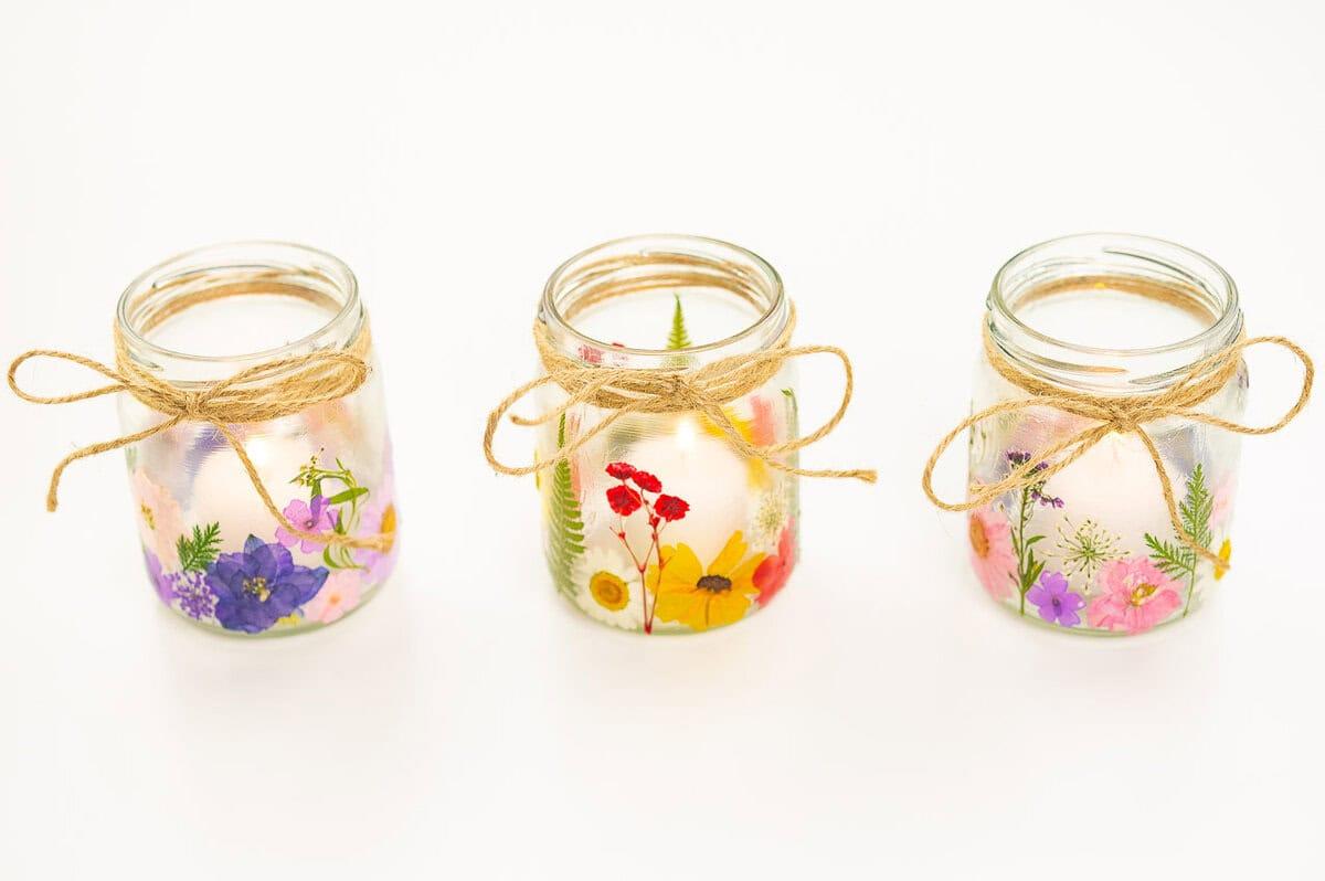 pressed flower lanterns