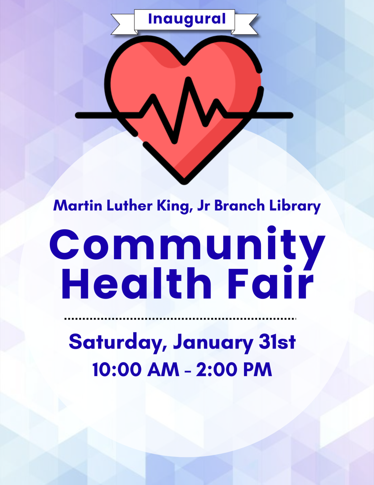 community health fair January 31st from 10 AM - 2 PM
