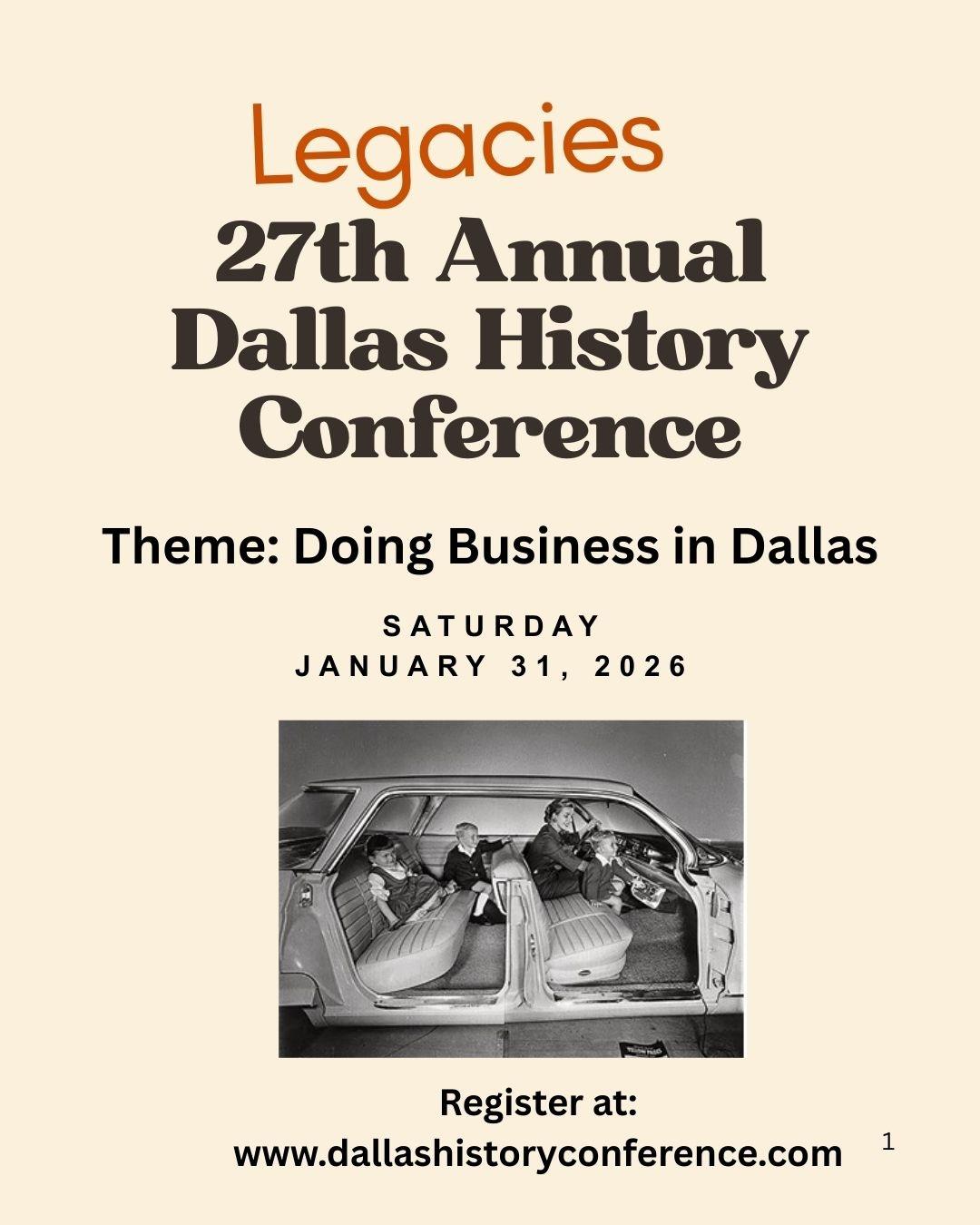 27th Annual Legacies Dallas History Conference